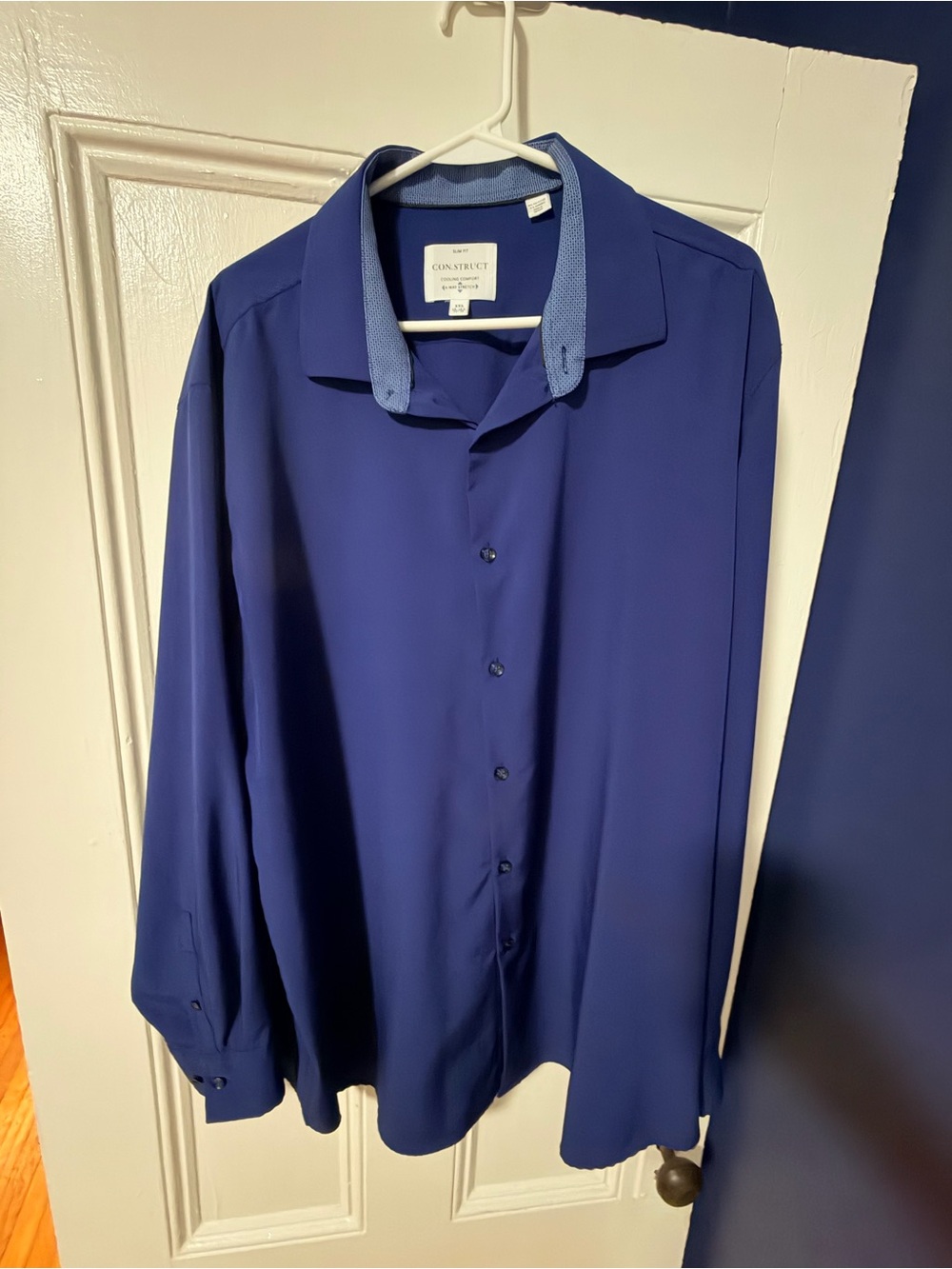 Men's Royal Blue Spread-Collar Dress Shirt